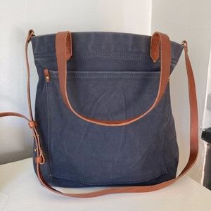 Madewell Canvas Medium Transport Tote Slate Grey